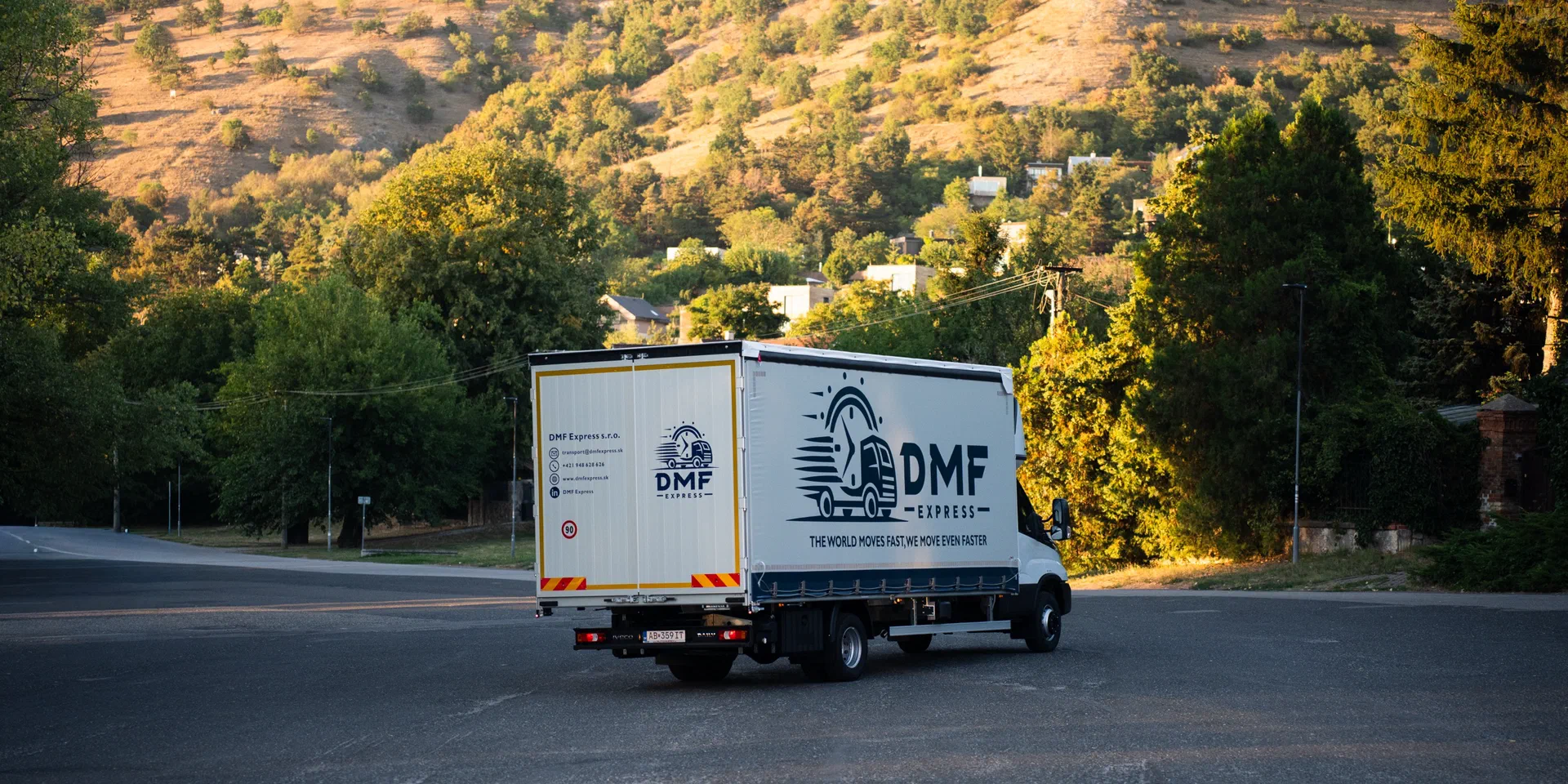 DMF Express truck on an international European road freight route